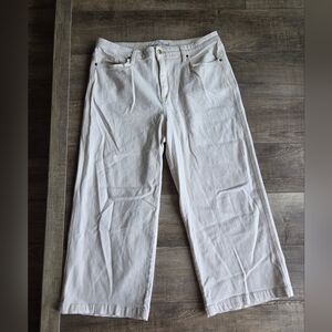 Universal Threads - Highest Rise Wide Leg Crop - Cream Jeans